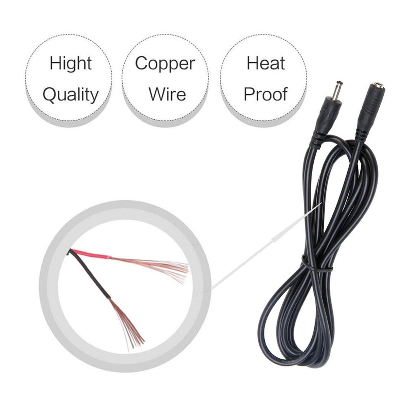 COOLM 3.5mm Power Extension Cable, Universal 5ft DC 5 Volt 3.5mm x 1.35mm Power Adapter Extension Cord, Extend Additional 5ft Length 1.5M for DC 5V Power Adapter Wall Charger 3.5x1.35mm DC Plug - Image 4